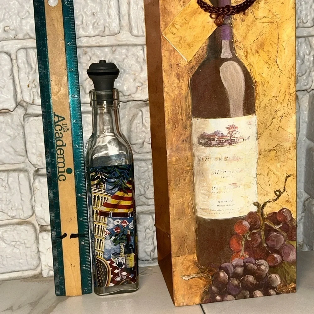 🍀 3 for $25 Kitchen Decor Wine Bar Accessories Set Rustic Italian wall art